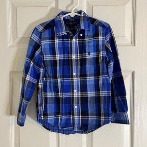 Ralph Lauren Toddler Boys Size 5T Plaid With Flannel Lining Button Down Shirt